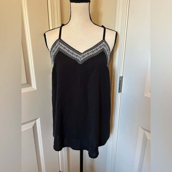 Tops - Boho Black Lace Trim Women's tank Top
